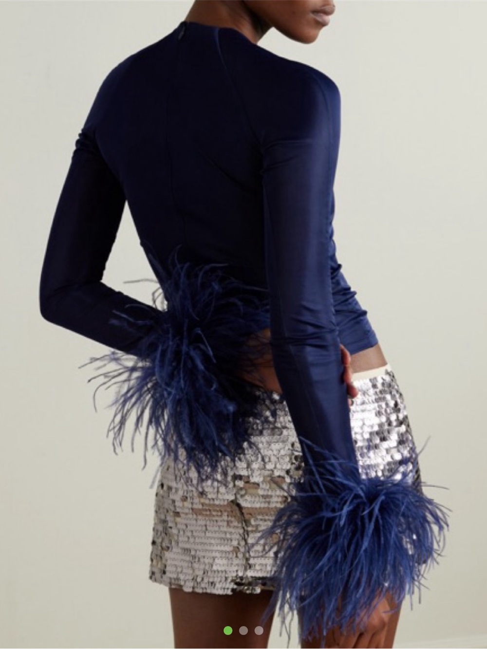 16Arlington Top with Feather Cuffs